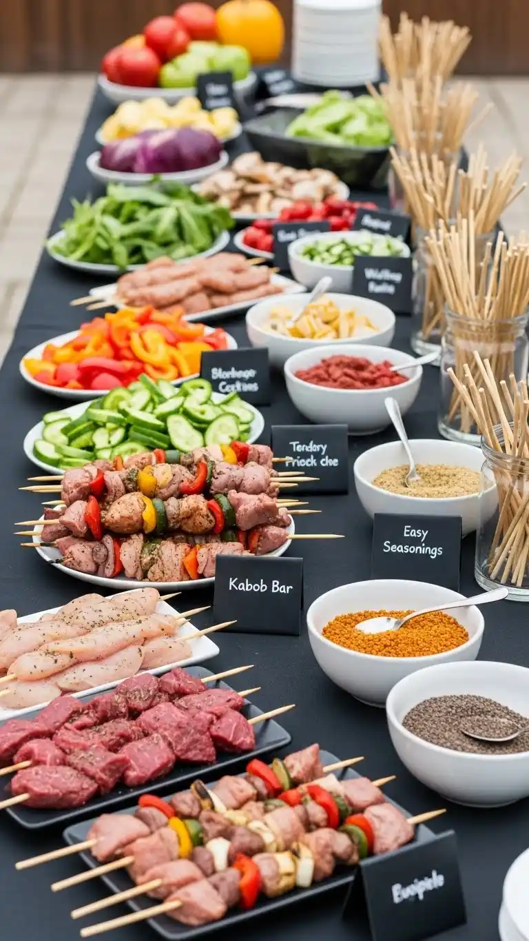 17 Fun Backyard BBQ Party Ideas for a Memorable Day 5 1. Backyard BBQ Party Ideas Featuring a Build-Your-Own Kabob Bar