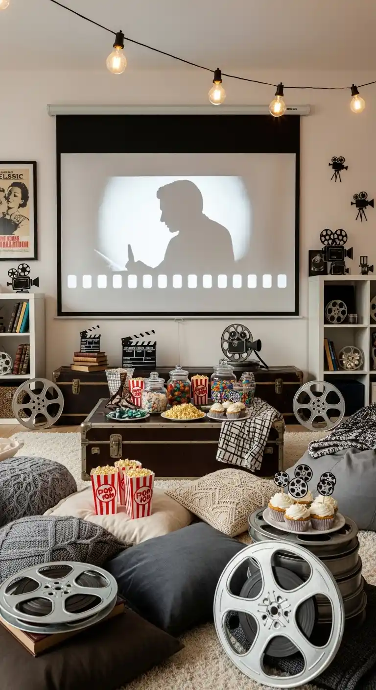 25 Simple + Stylish Movie Night Party Ideas 5 1. Classic Movie Marathon Night