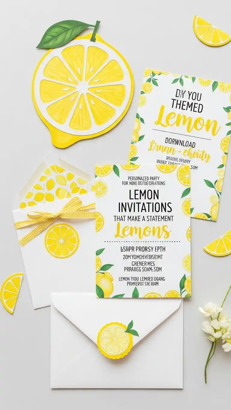 Lemon Themed Party Ideas: 23 Ways to Celebrate in Style 5 1. Lemon Themed Invitations That Make a Statement