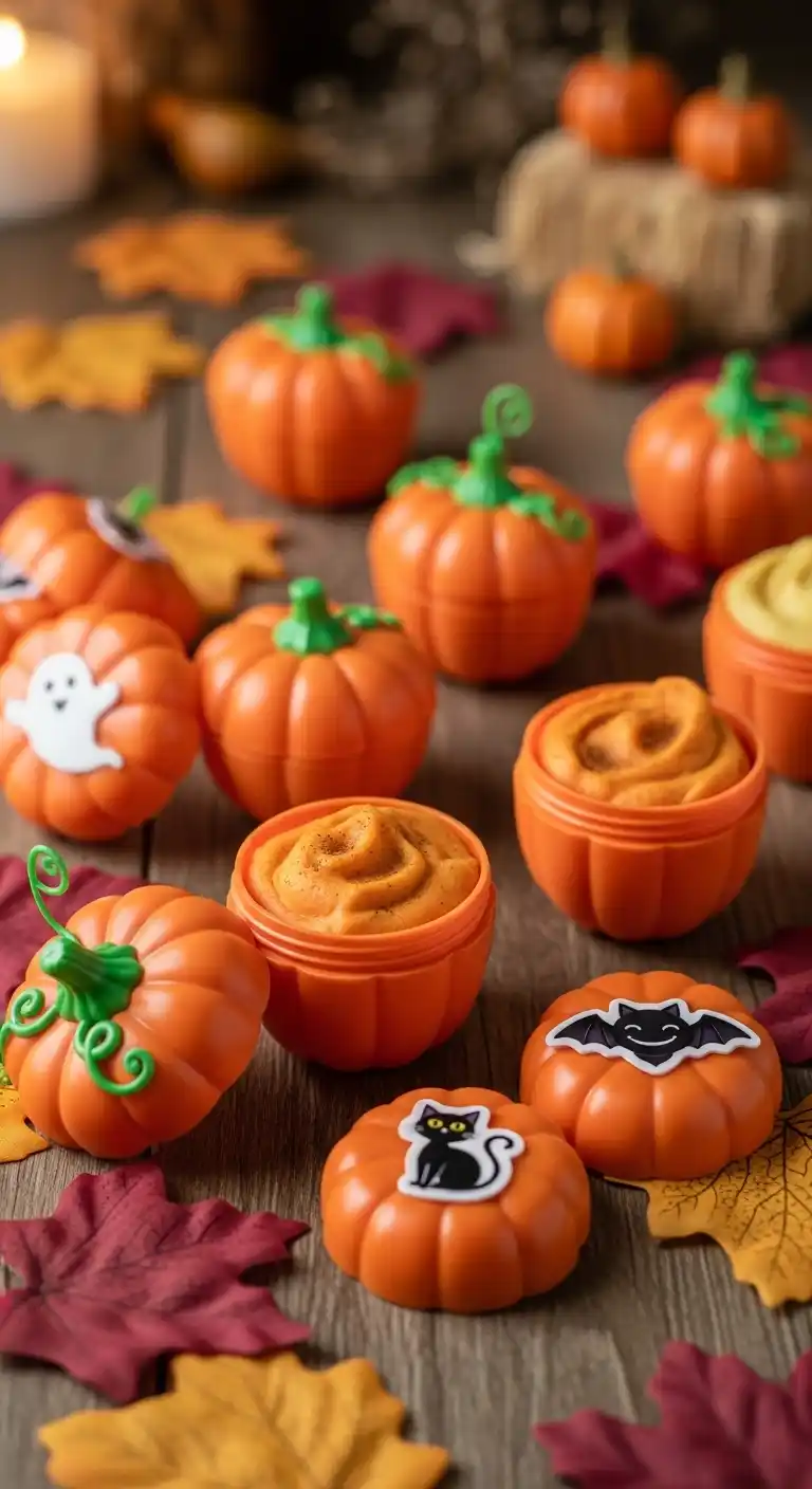 21 Ideas Spooky DIY Halloween Party Favors for Kids 5 1. Mini Pumpkin Playdough Pots