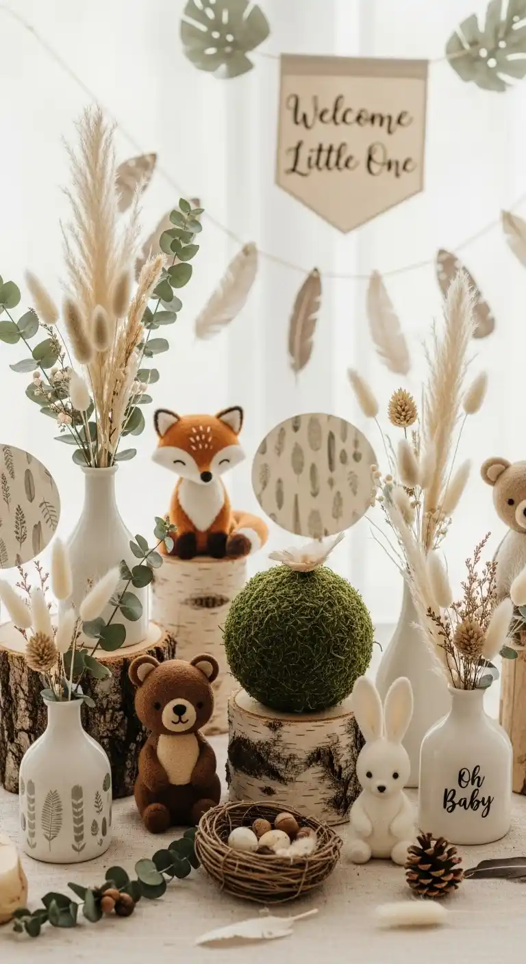 23 Elegant Neutral Baby Shower Ideas for a Perfect Day 5 1. Nature-Inspired Decorations