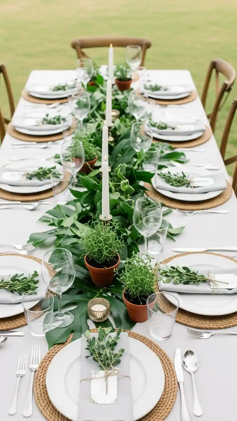 17 Stylish Dinner Party Table Ideas for Every Occasion 5 1. Nature-Inspired Greenery Setup