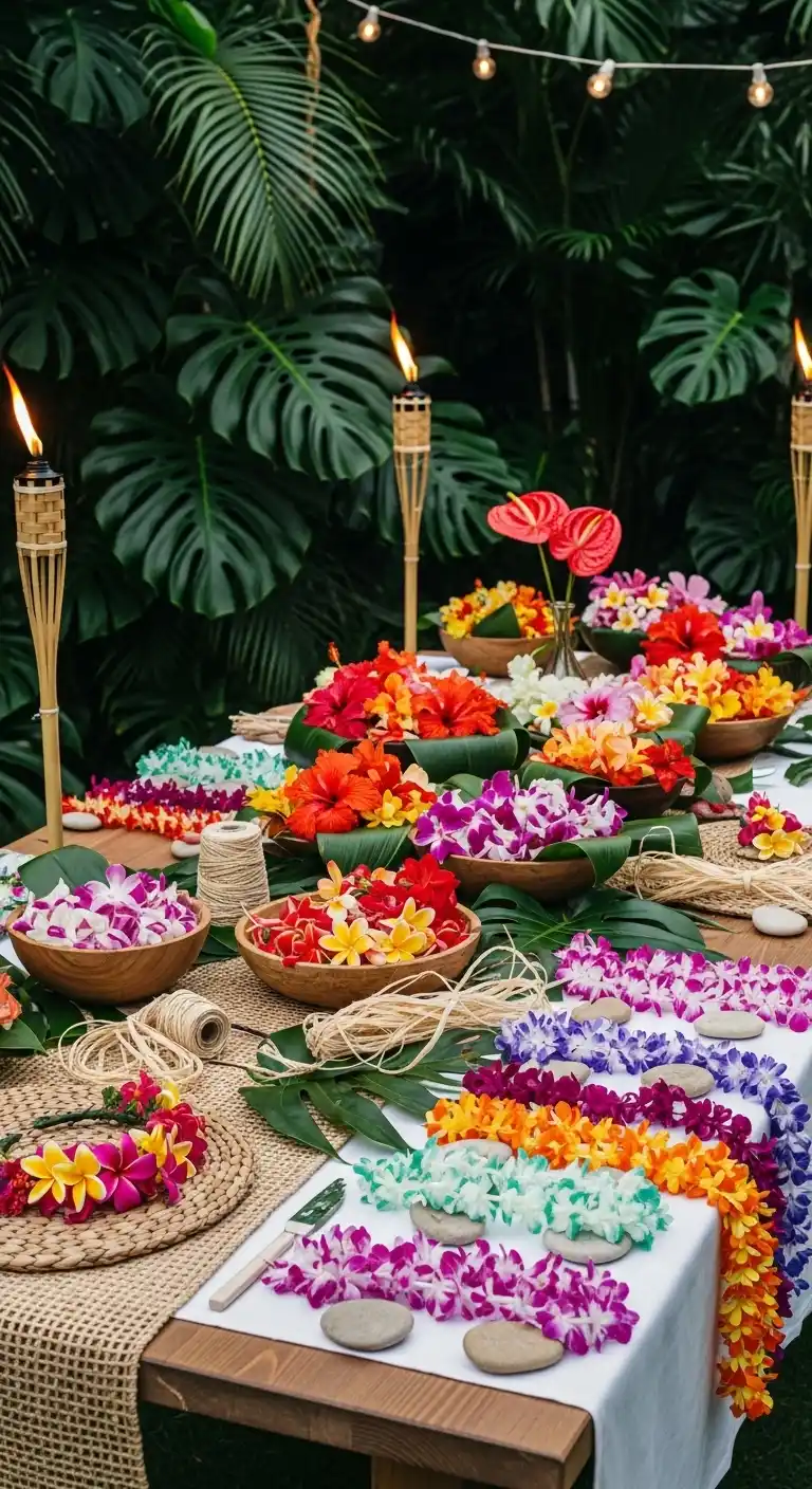 Hawaiian Birthday Party Ideas for Adults: 25 Fun Themes 5 1. Tropical Flower Crown & Lei-Making Party