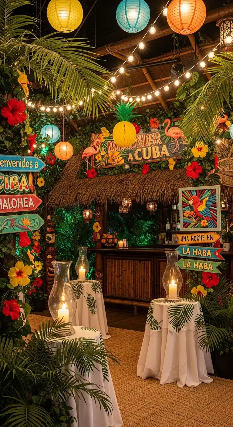 21 Inspiring Havana Nights Party Ideas You’ll Adore 5 1. Tropical Tiki Decor with Cuban Flair