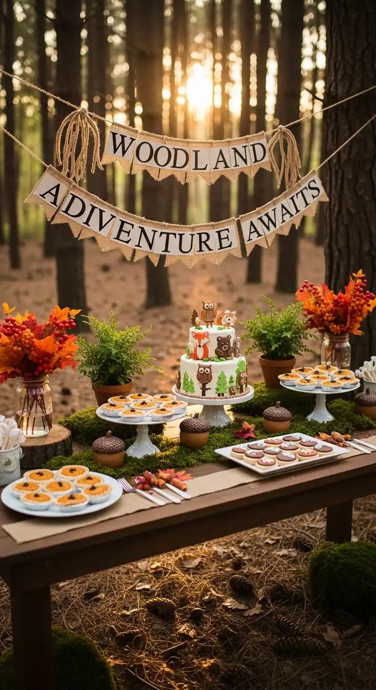 Fall Baby Shower Ideas for a Warm & Stylish Celebration 5 1. Woodland Forest Adventure Baby Shower