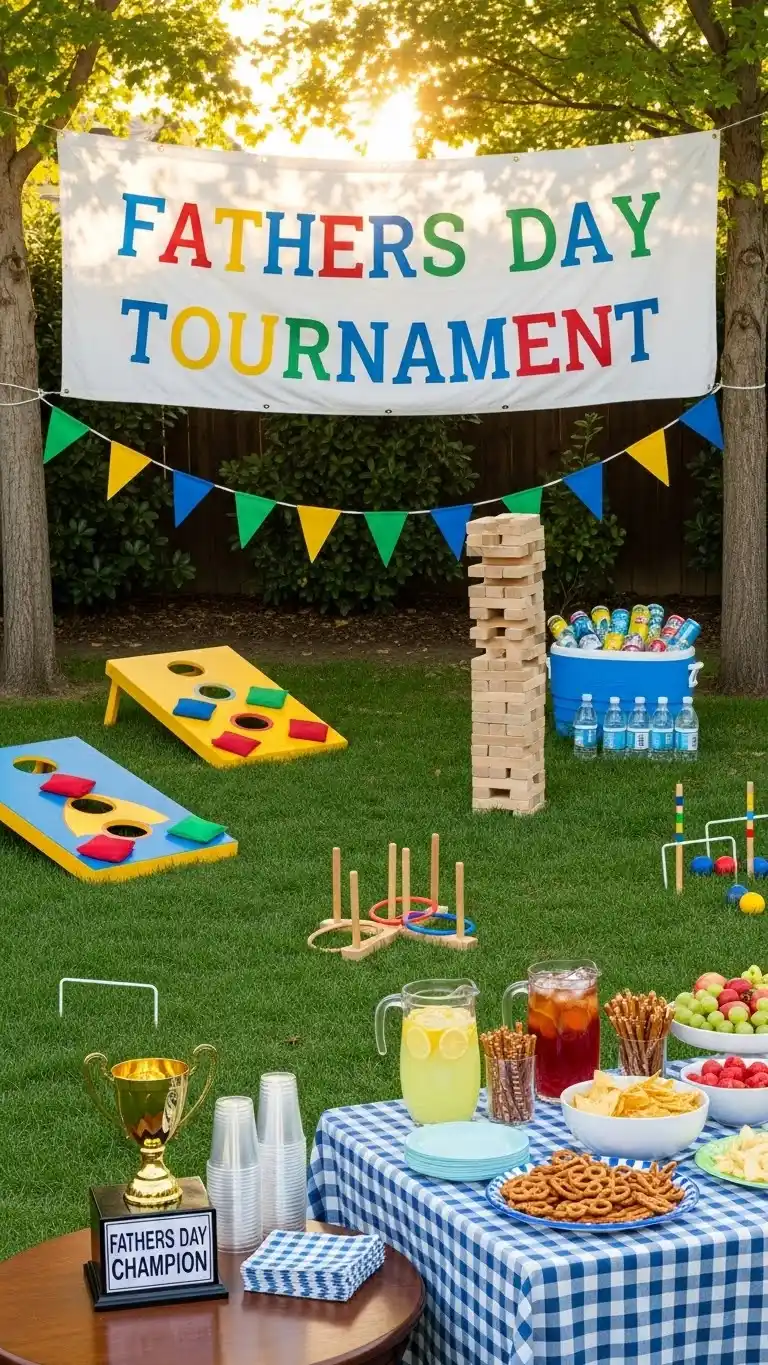 19 Fathers Day Party Themes for a Memorable Day 14 10. Backyard Games Tournament Theme