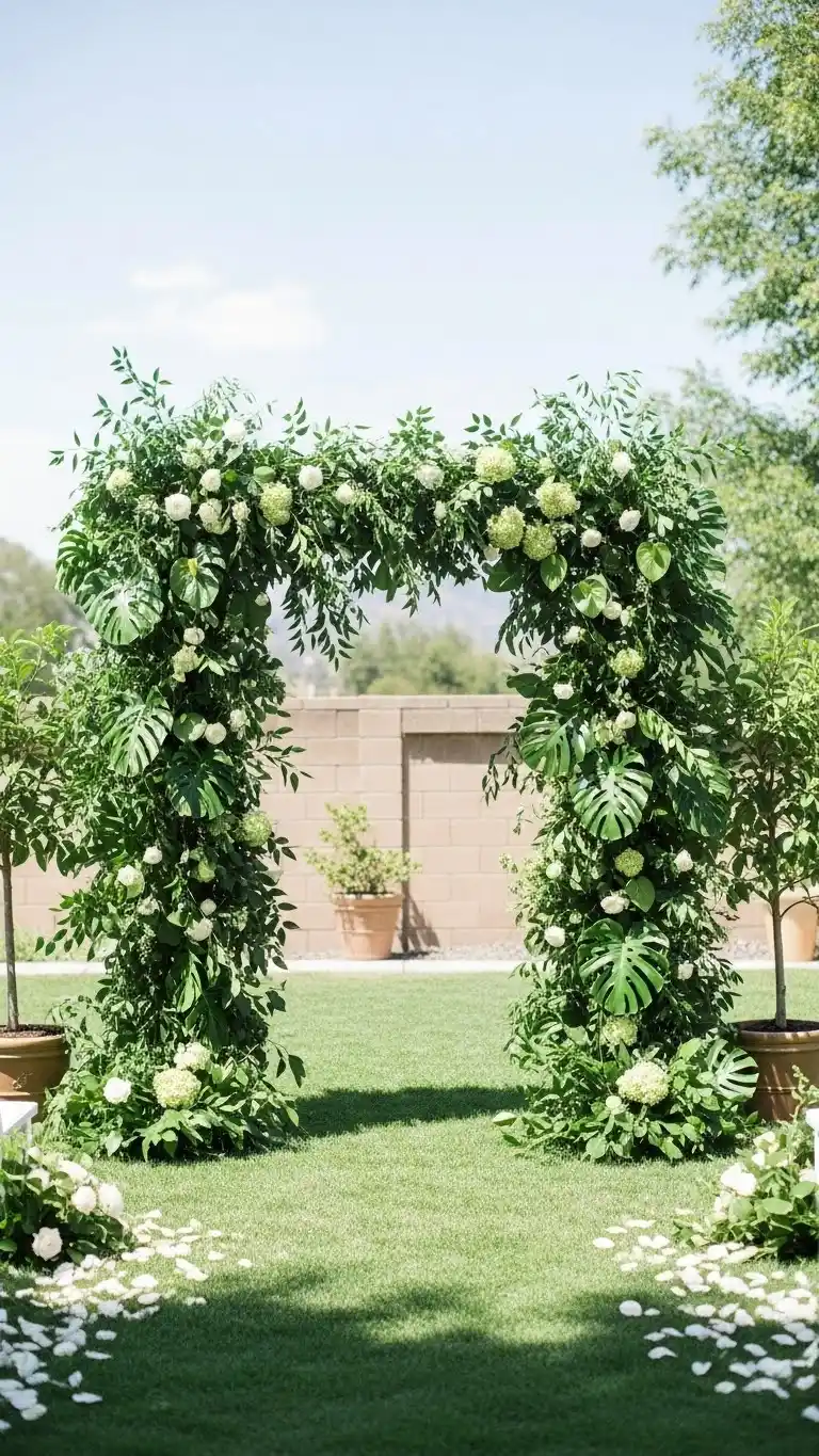 Beautiful Backyard Wedding Ideas on a Budget 14 10. Backyard Greenery Installations to Enhance the Space