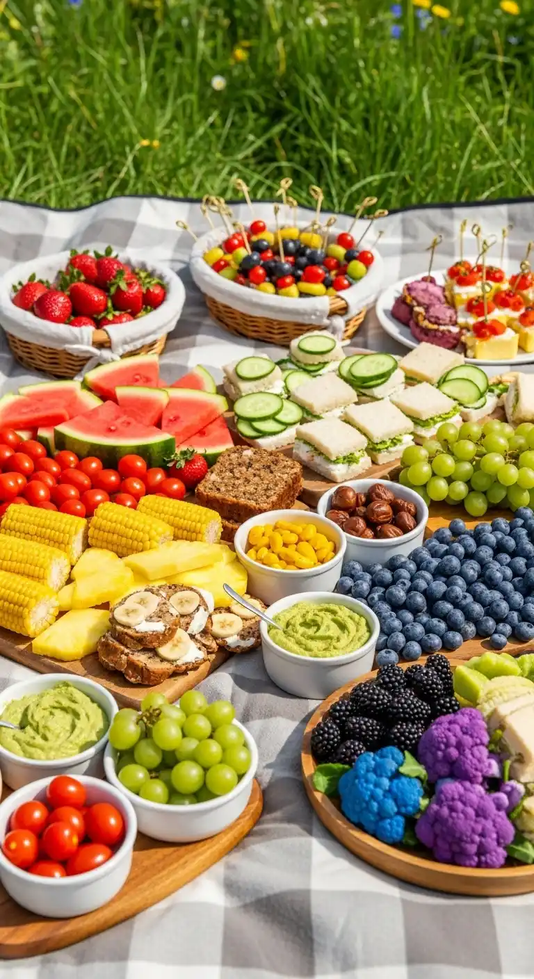 23 Easy Picnic Party Ideas to Try Now 14 10. Color-Coded Food Picnic