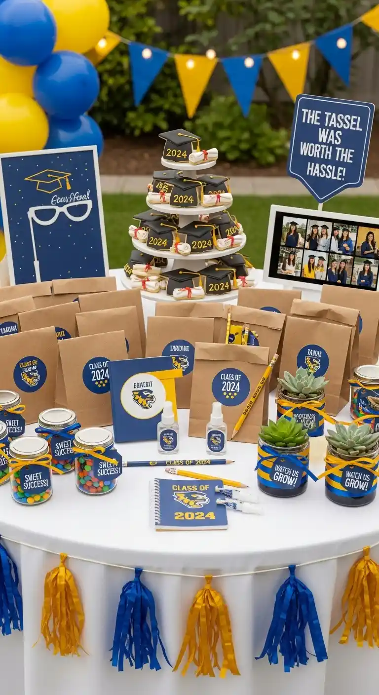 High School Graduation Party: 19 Fun Celebrations 14 10. Customized Party Favors Table