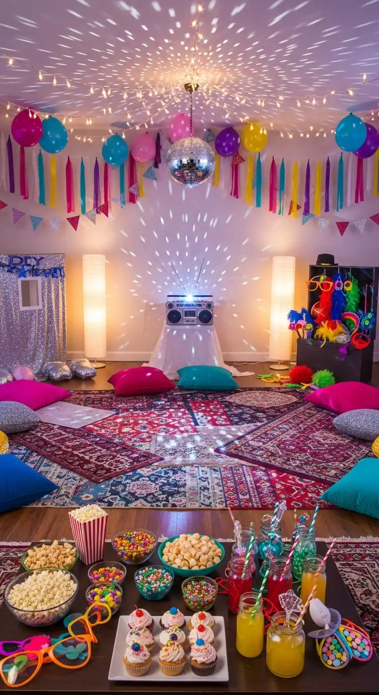 17 Easy Girls Sleepover Party Ideas for a Memorable Night 14 10. Dance Party with DIY Dance Floor