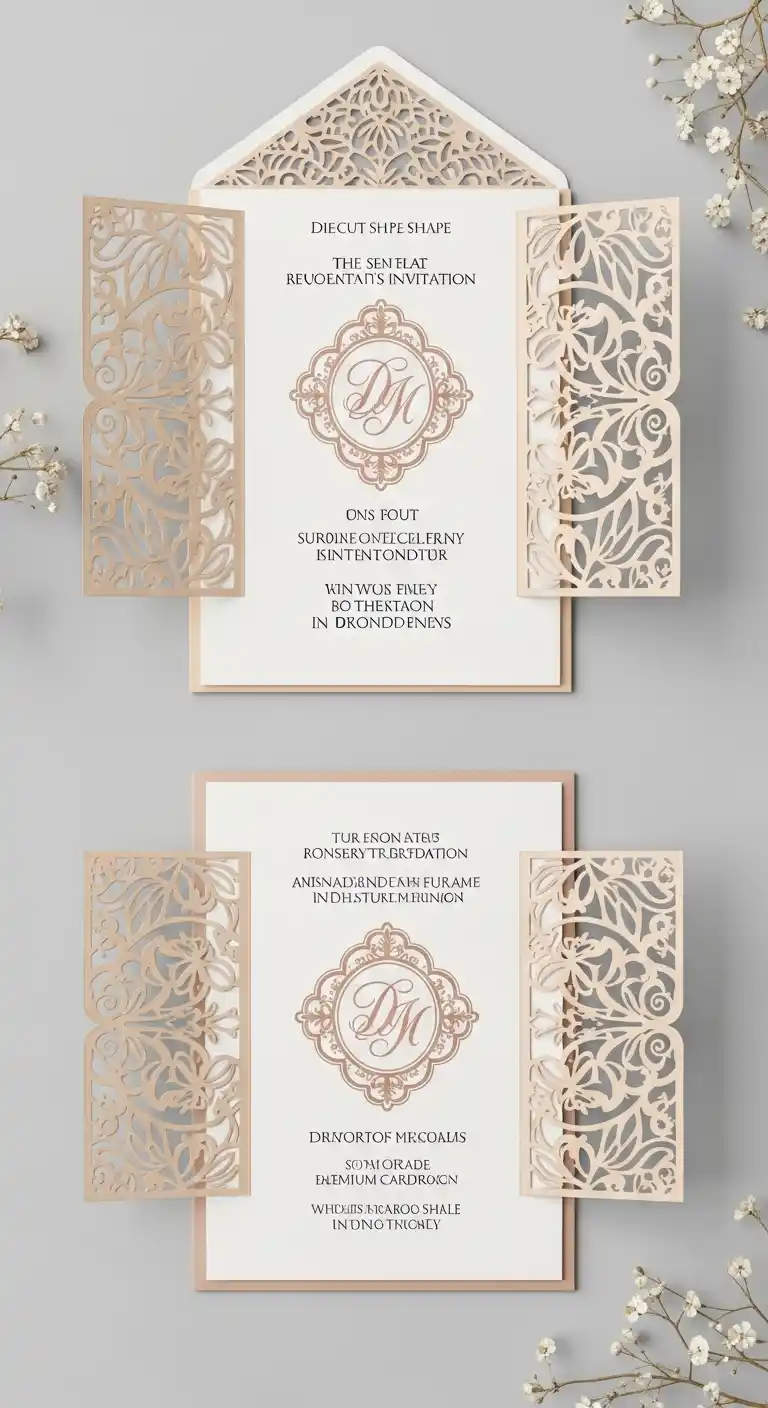 27 Stunning Traditional Wedding Invitations for Any Theme 14 10. Die-Cut Shape Invitations