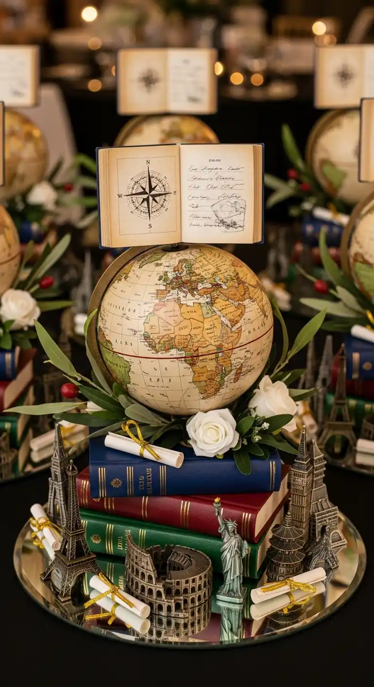 19 Graduation Party Centerpieces Ideas for a Memorable Event 14 10. Globe Centerpieces for International Graduates