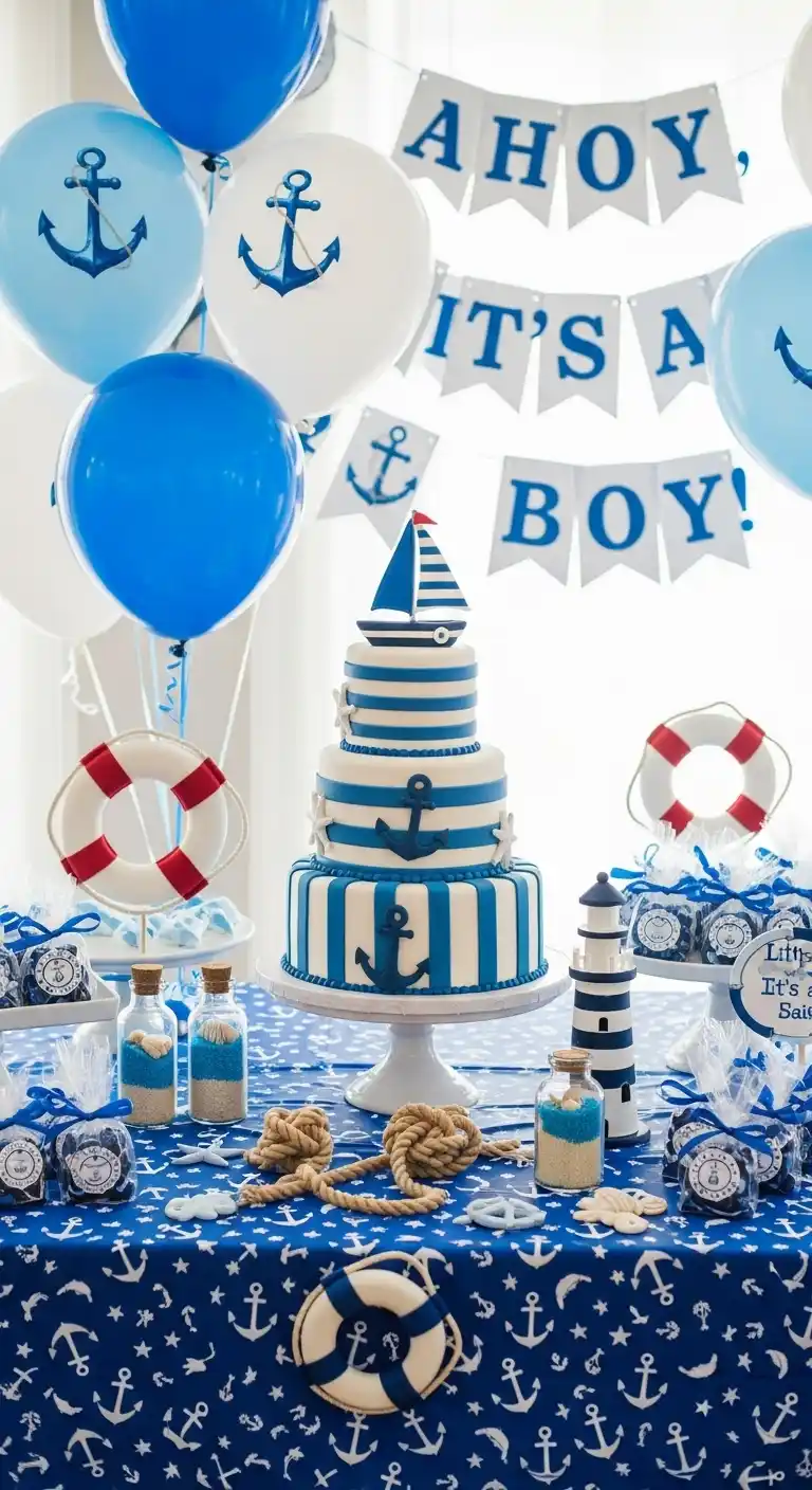 Boy Baby Shower Themes: 21 Unique Ways to Throw a Party 14 10. Little Sailor Nautical Theme