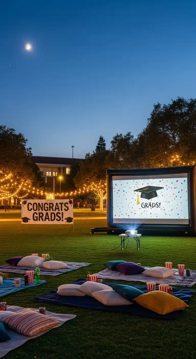 College Graduation Party Ideas: 23 Fun Ways to Celebrate 14 10. Outdoor Movie Night Under the Sky