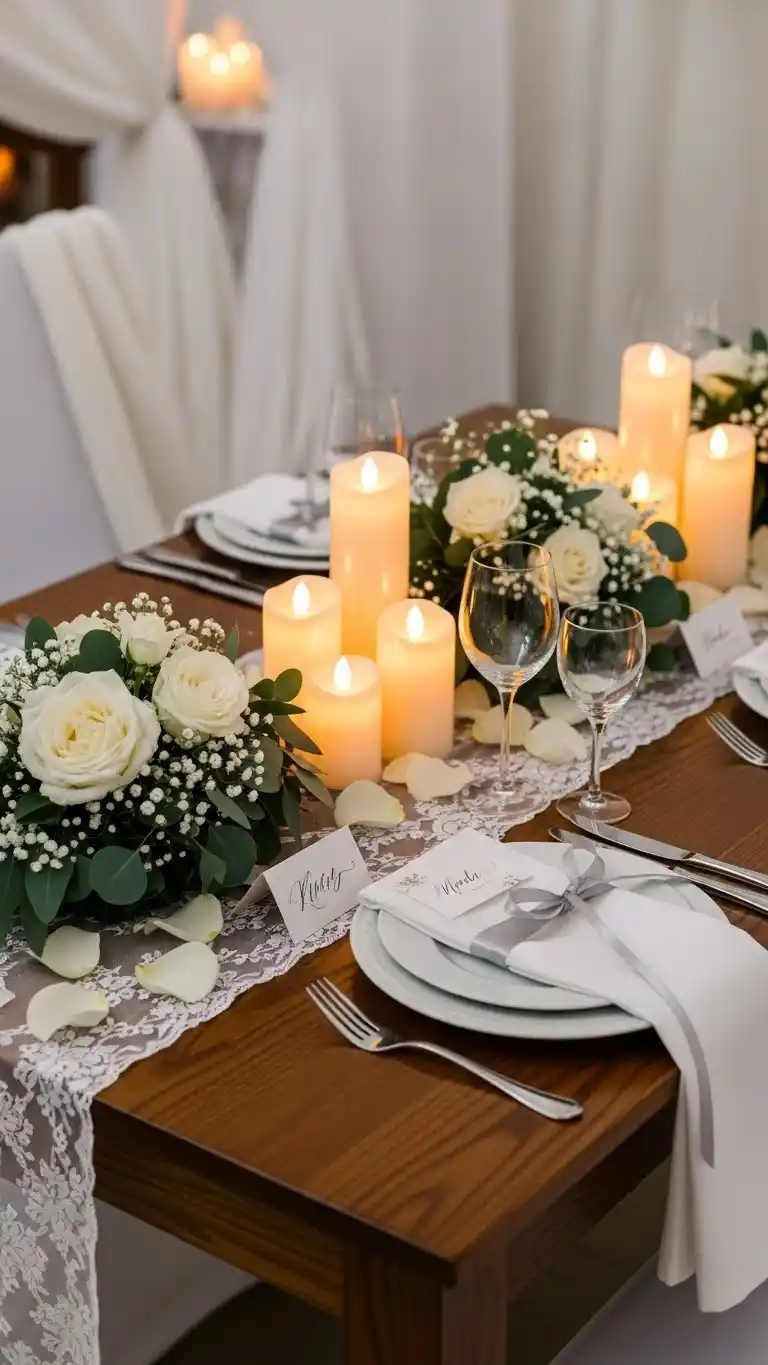 21 Small Intimate Wedding Ideas You’ll Adore 14 10. Use Soft Candle-Free Lighting for a Warm Glow