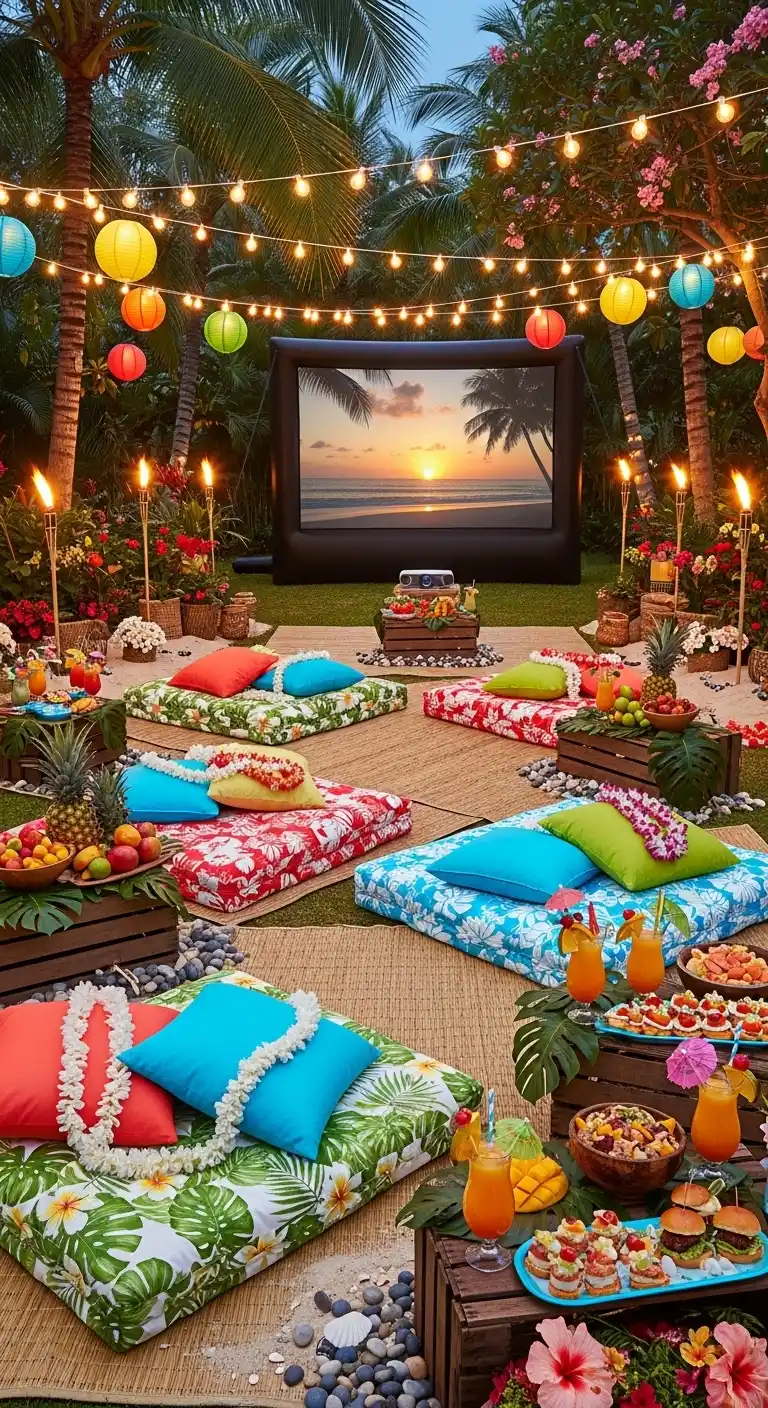 Hawaiian Birthday Party Ideas for Adults: 25 Fun Themes 15 11. Aloha Outdoor Movie Night