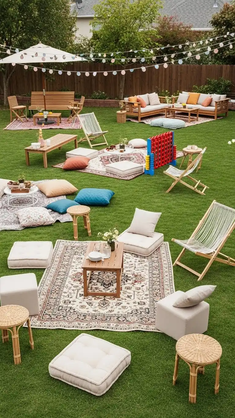 17 Fun Backyard BBQ Party Ideas for a Memorable Day 15 11. Backyard BBQ Party Ideas Utilizing Creative Outdoor Seating