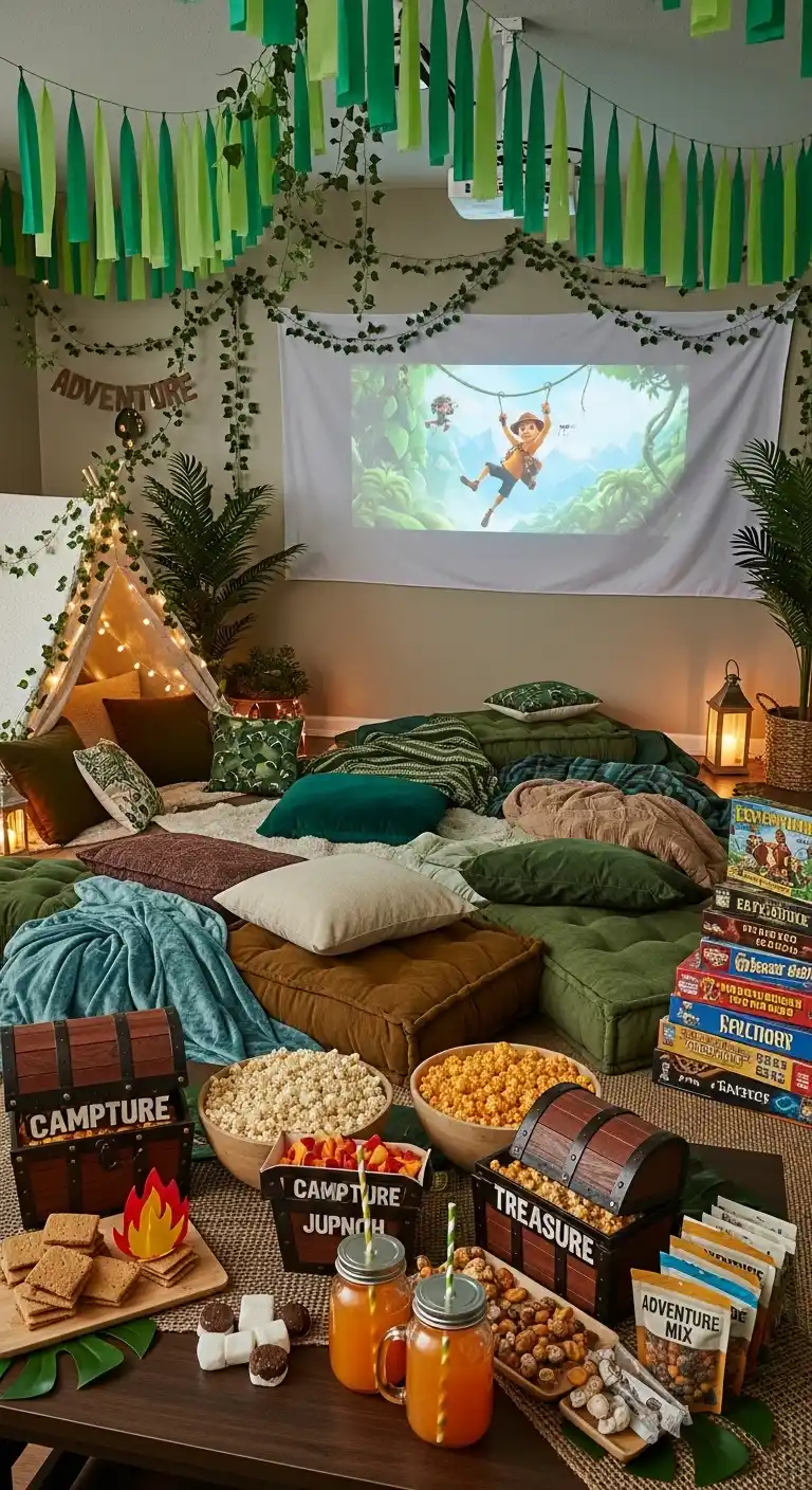 25 Simple + Stylish Movie Night Party Ideas 15 11. Family-Friendly Adventure Night