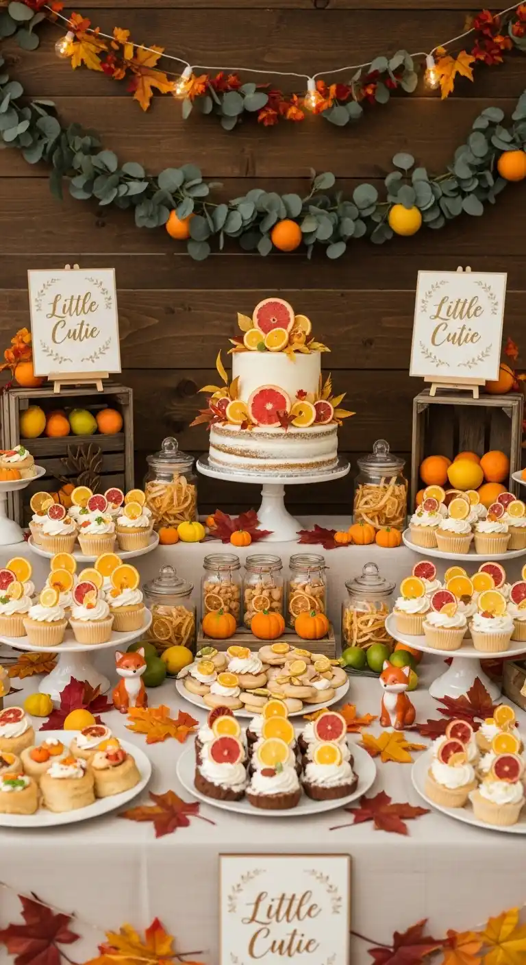 Fall Baby Shower Ideas for a Warm & Stylish Celebration 15 11. Little Cutie Citrus-Themed Baby Shower