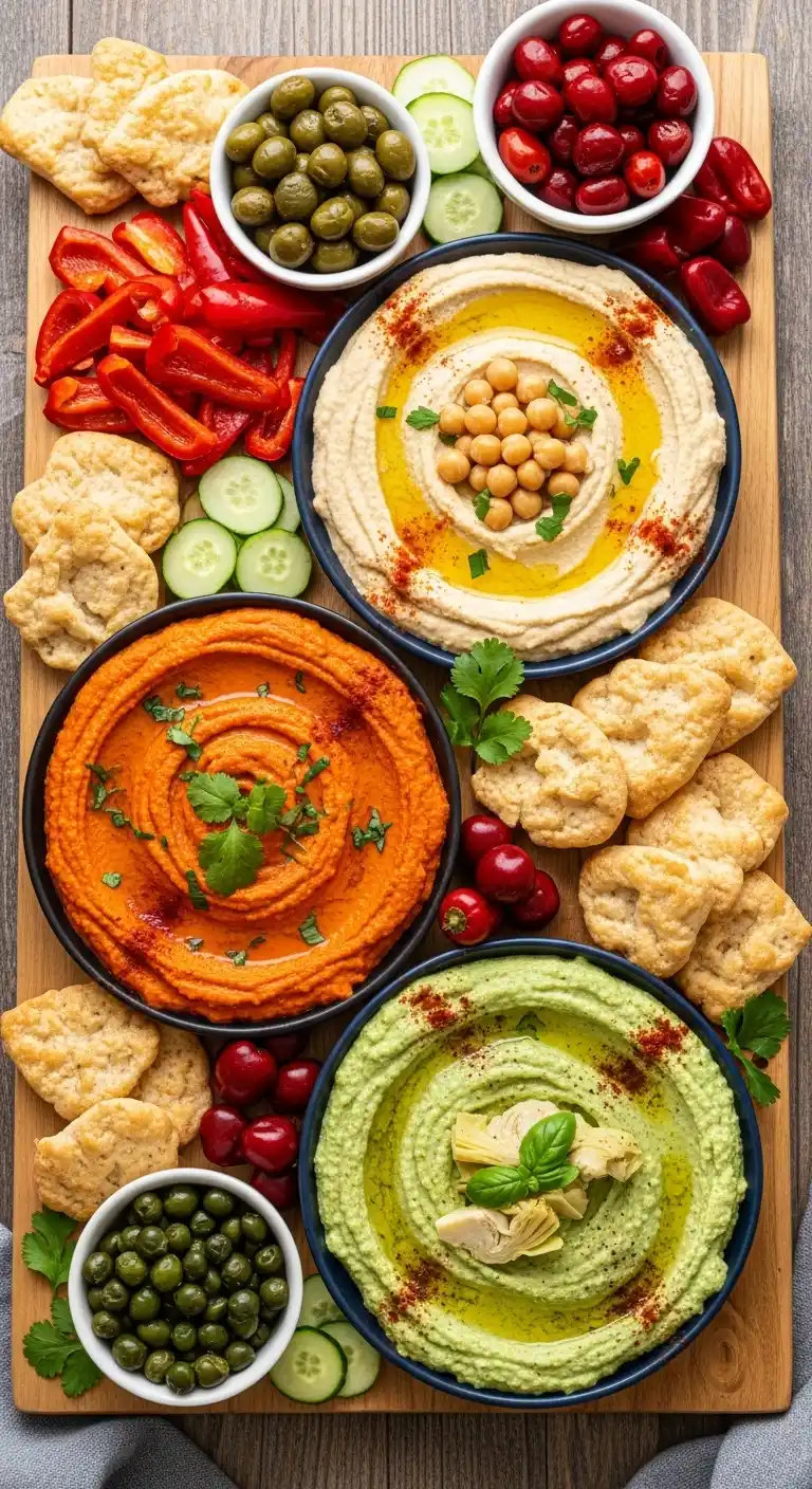 25 Creative Graduation Party Food Ideas to Impress 15 11. Mediterranean Hummus Board