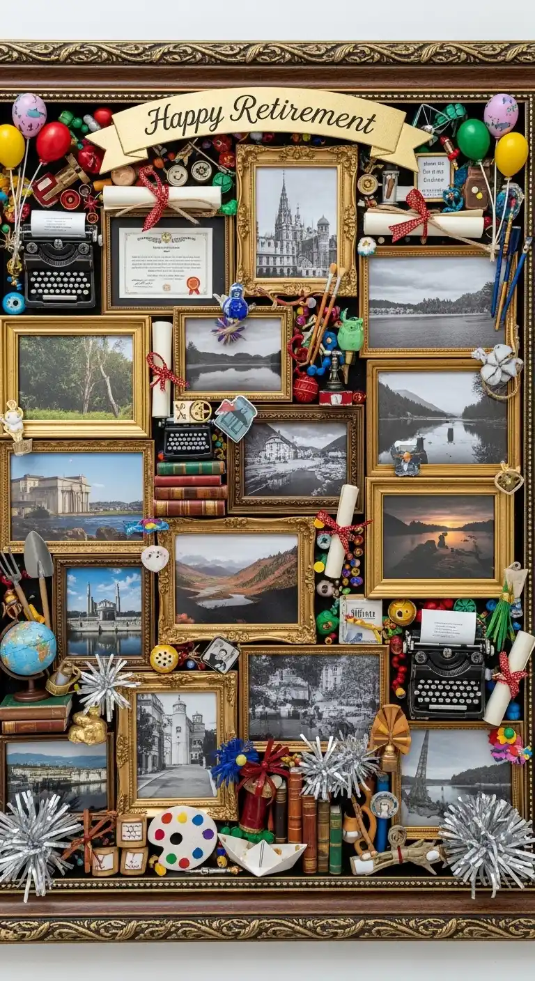 Retirement Party Decorations: 21 Stylish Ideas to Try 15 11. Memory Collage Frame