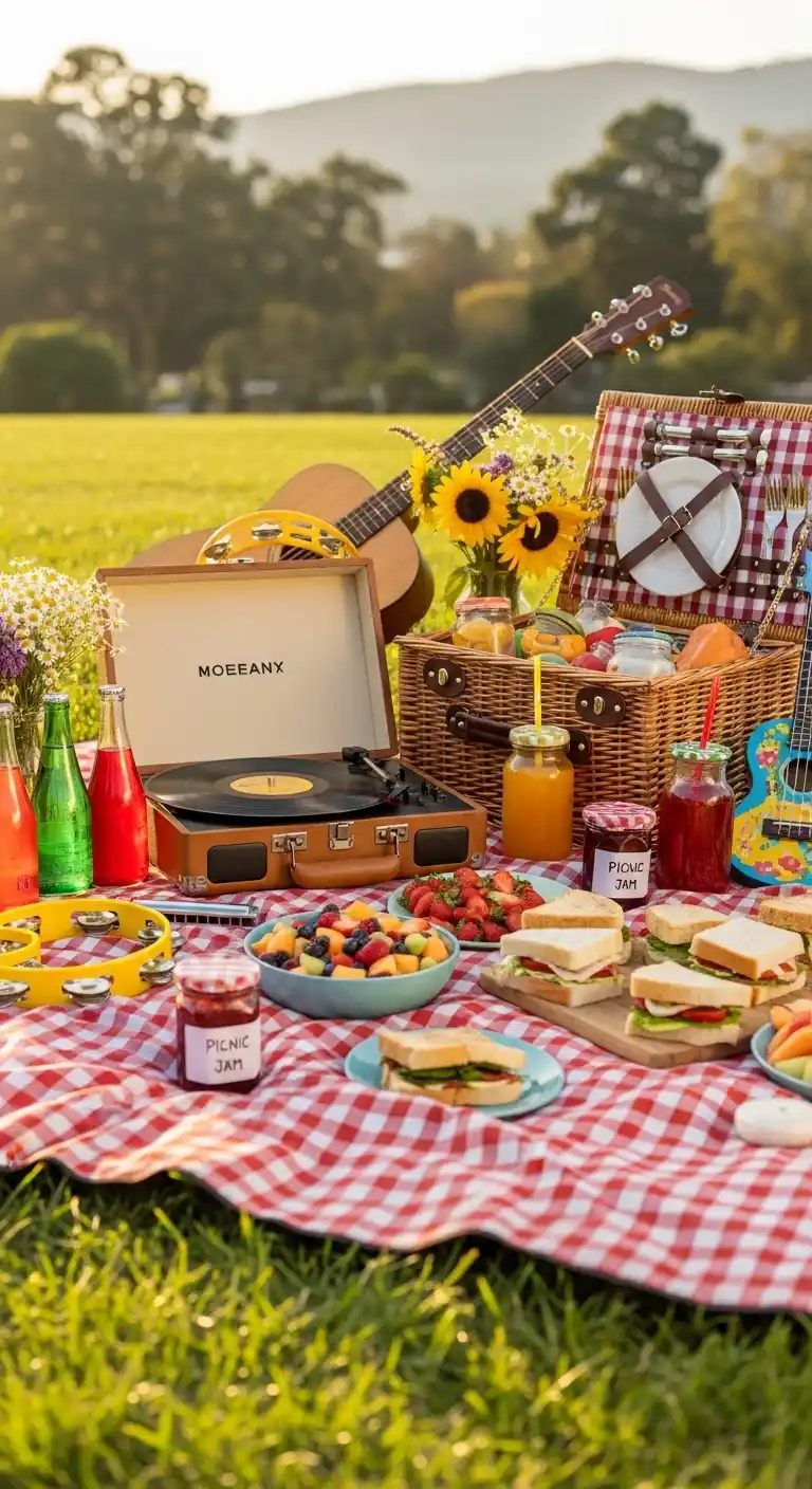 23 Easy Picnic Party Ideas to Try Now 15 11. Music and Picnic Jam