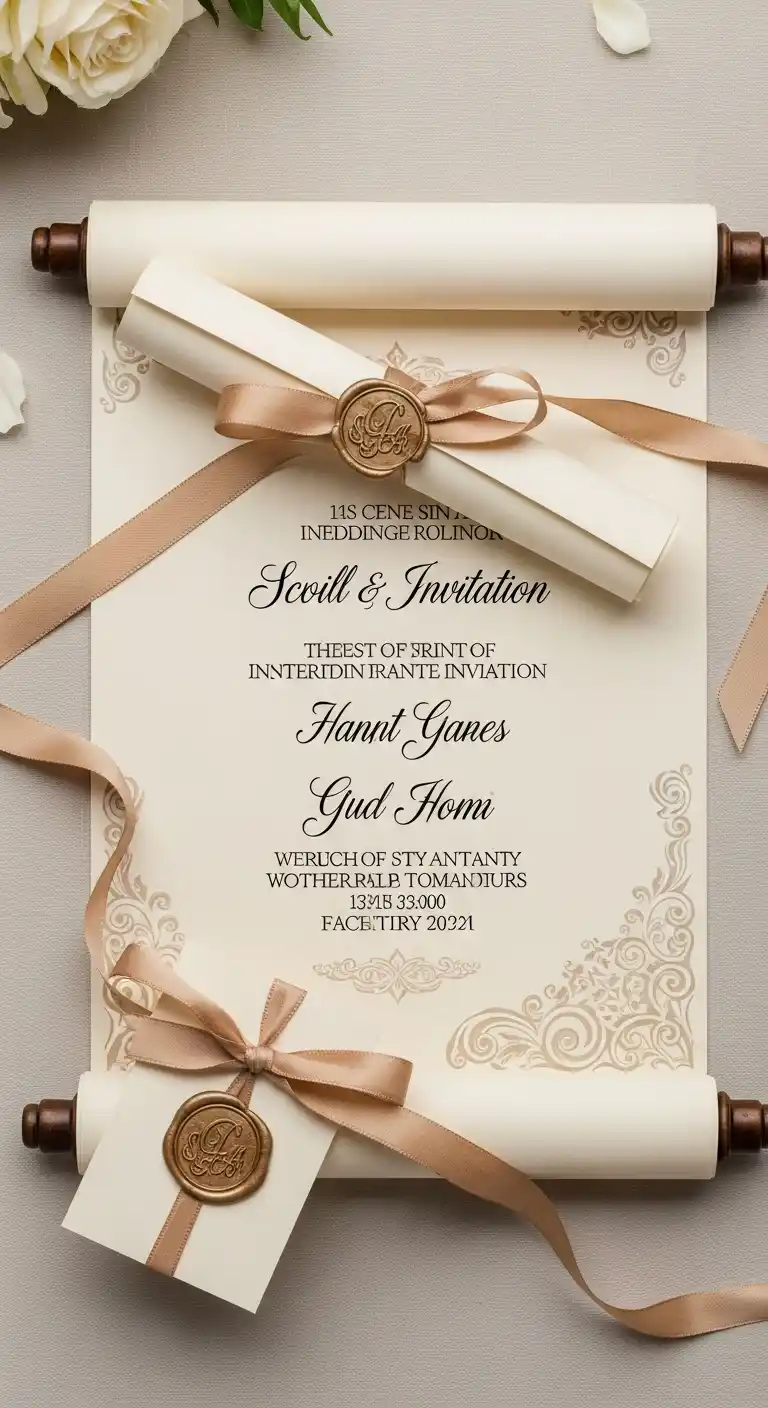 27 Stunning Traditional Wedding Invitations for Any Theme 15 11. Scroll-Style Invitations