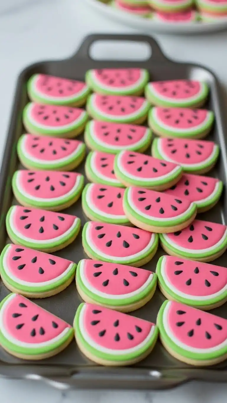 25 Fun Watermelon Themed Party Ideas for a Sweet Celebration 15 11. Watermelon Shaped Cookies Tray