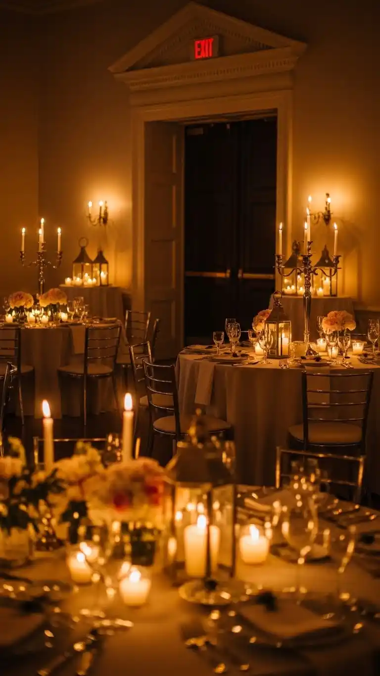 Bridgerton Party Ideas: 21 Elegant Themes and Decor Tips 16 12. Add Candle-Lit Regency Glow Throughout the Venue