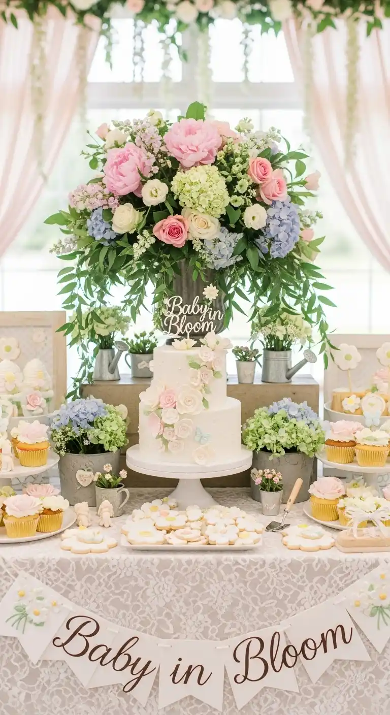 Adorable Baby Shower Theme Ideas You’ll Love 16 12. Baby in Bloom Floral Theme