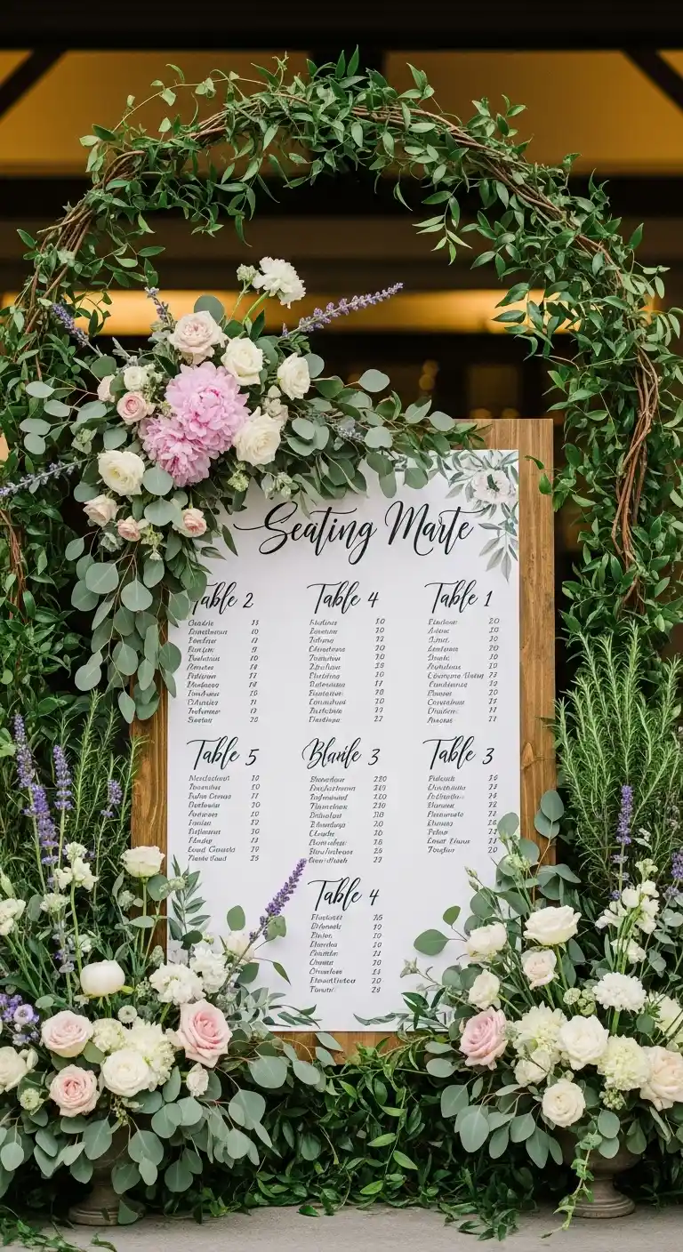 17 Floral Graduation Party Ideas You’ll Love 16 12. Botanical-Inspired Seating Chart