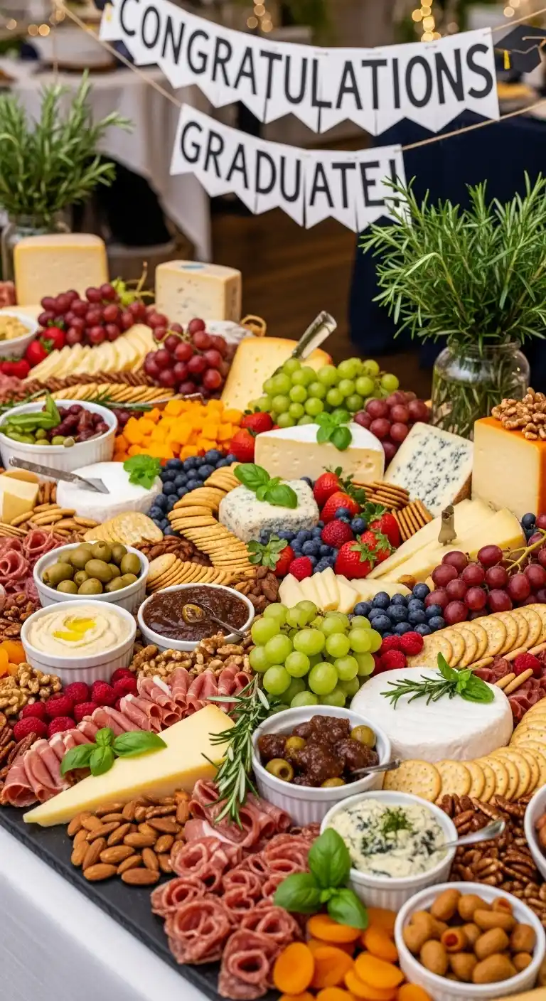 25 Creative Graduation Party Food Ideas to Impress 16 12. Cheese and Cracker Grazing Table