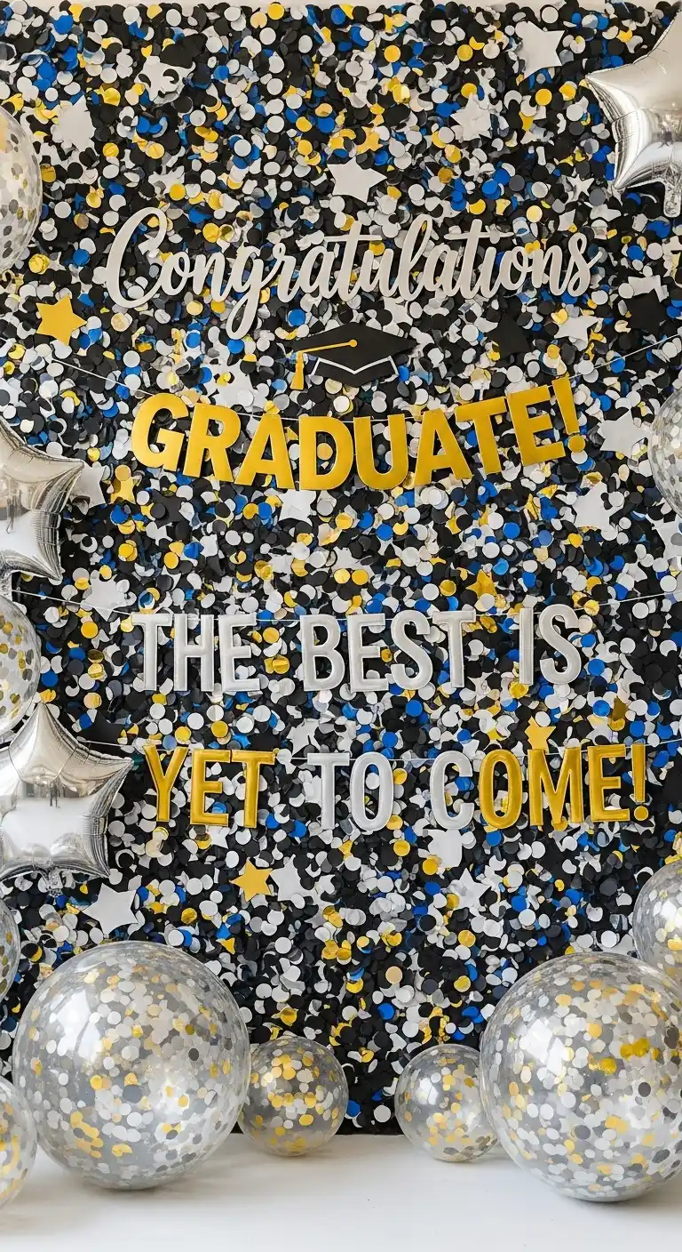21 Stylish Graduation Party Backdrops for Any Theme 16 12. DIY Confetti Wall