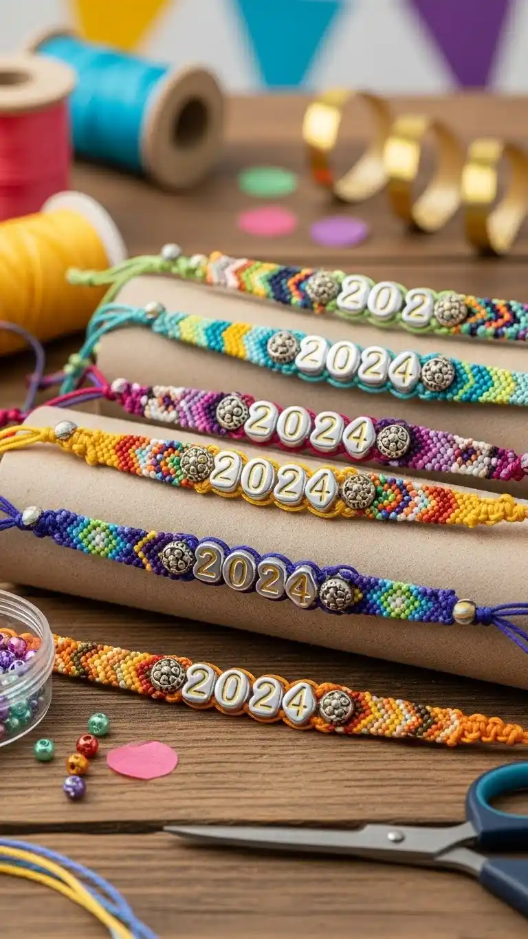 27 Simple DIY Graduation Party Decorations to Try 16 12. Handmade Friendship Bracelets with Class Year Charms