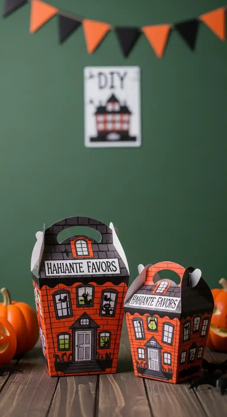 21 Ideas Spooky DIY Halloween Party Favors for Kids 16 12. Haunted House Treat Boxes