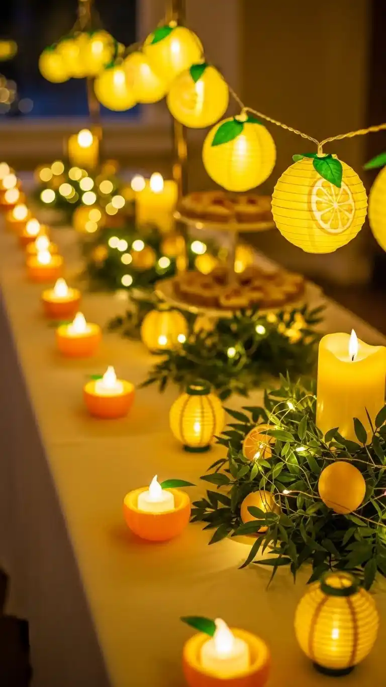 Lemon Themed Party Ideas: 23 Ways to Celebrate in Style 16 12. Lemon-Themed Centerpiece Lighting