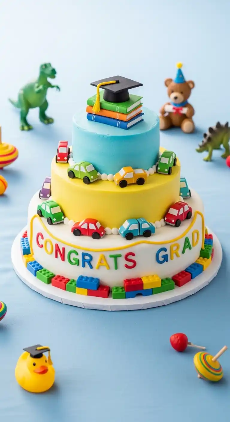 Graduation Cake Ideas: 27 Sweet & Stylish Picks 16 12. Playful Graduation Cake with Toys