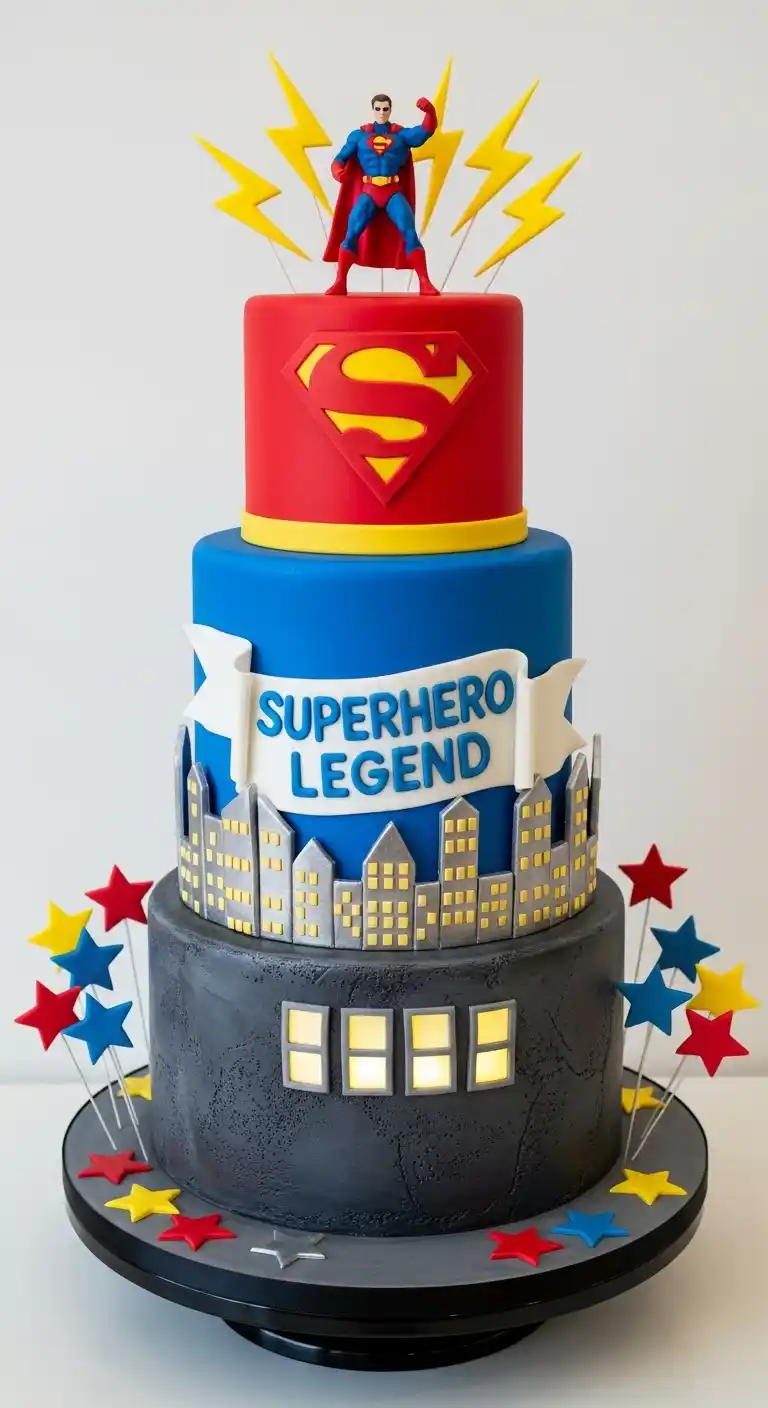 21 Easy & Cool Birthday Cake Ideas for Men 16 12. Superhero Legend Cake