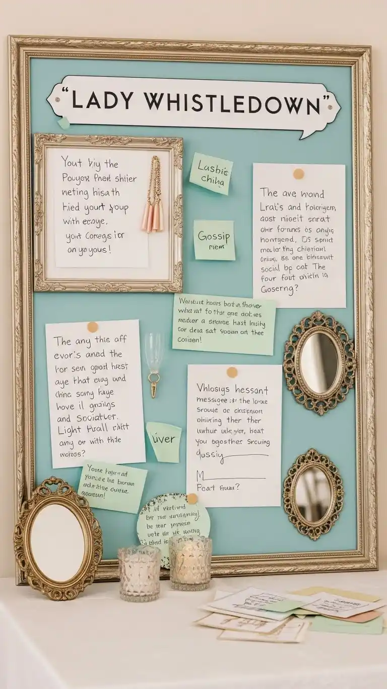 Bridgerton Party Ideas: 21 Elegant Themes and Decor Tips 17 13. Create a “Lady Whistledown” Gossip Board