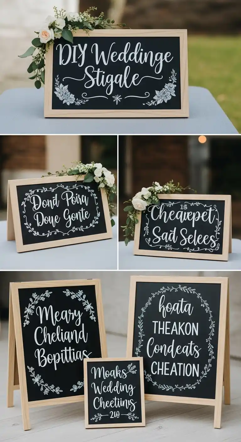 17 DIY Wedding Decorations That Wow Your Guests 17 13. DIY Wedding Signage Using Chalkboards