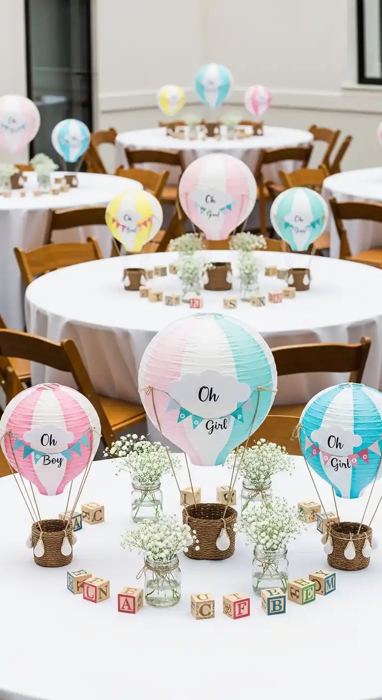 17 Hot Air Balloon Baby Shower Inspiration Ideas 17 13. Gender-Neutral Hot Air Balloon Theme Ideas