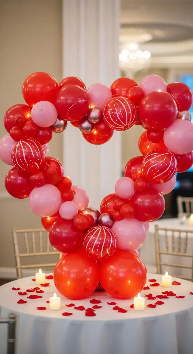 25 Stunning DIY Balloon Centerpiece Ideas on a Budget 17 13. Heart Balloon Centerpiece for Romantic Events