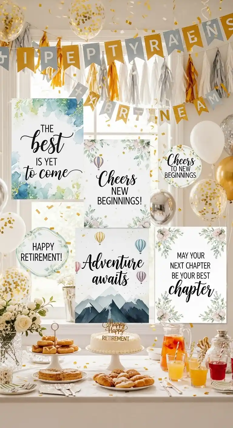 Retirement Party Decorations: 21 Stylish Ideas to Try 17 13. Inspirational Quote Boards