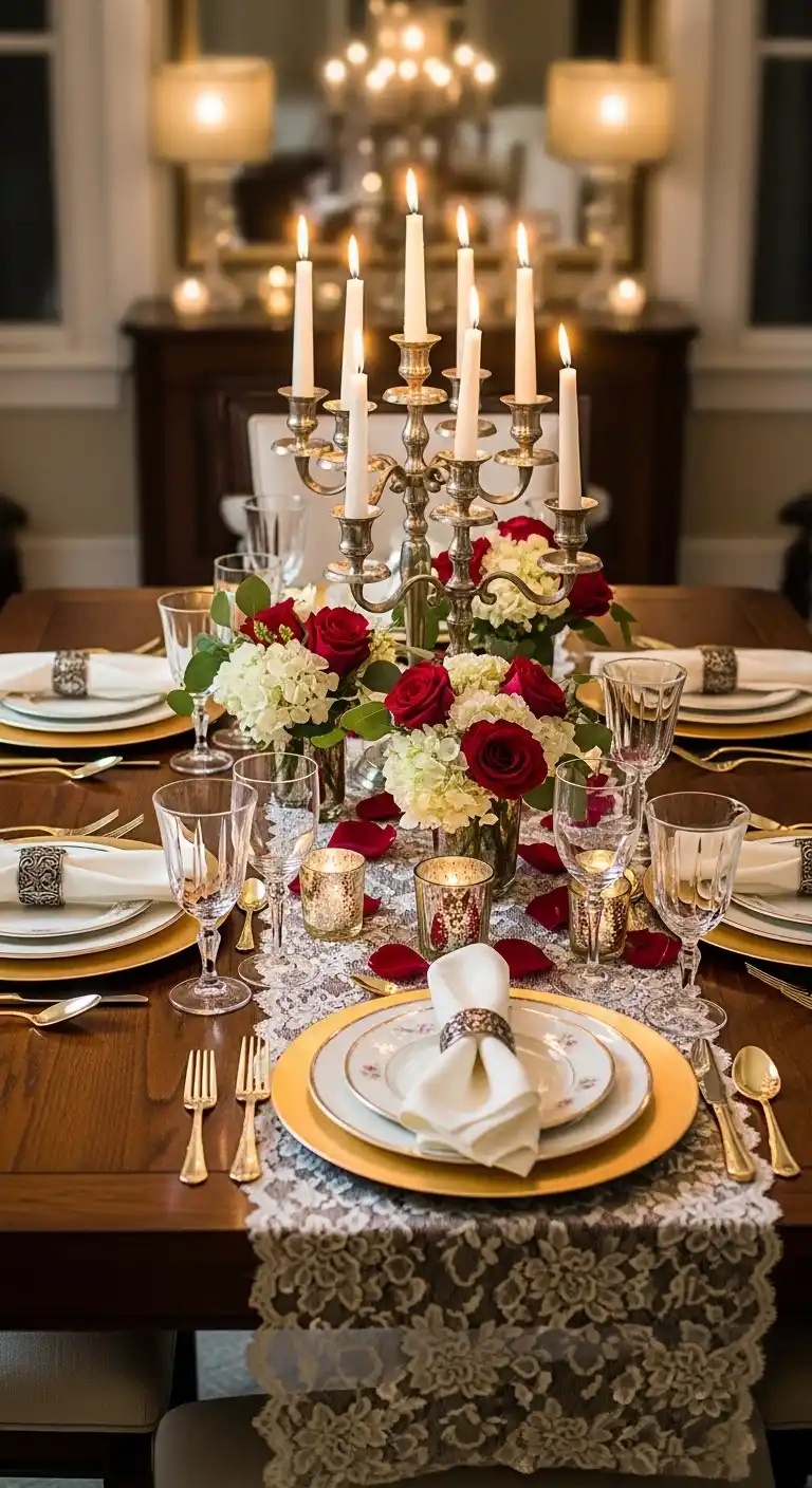 19 Easy Dinner Party Table Settings Inspirations 17 13. Romantic Candlelit Dinner Table Designs