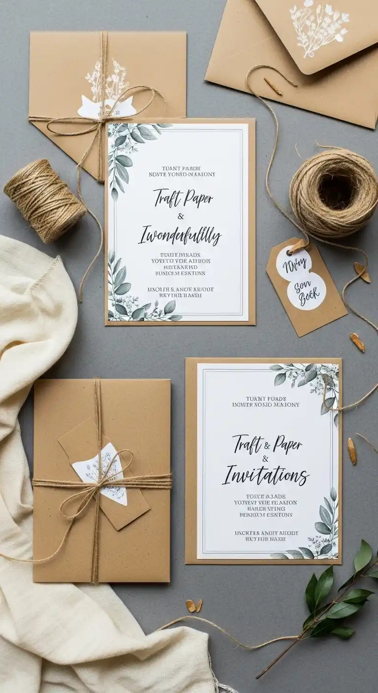 Stylish Wedding Invitations: 21 Chic Designs to Love 17 13. Rustic Kraft Paper Invitations