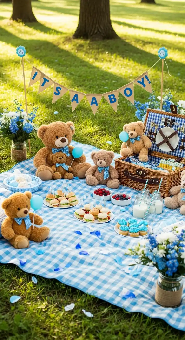 Boy Baby Shower Themes: 21 Unique Ways to Throw a Party 17 13. Teddy Bear Picnic Theme