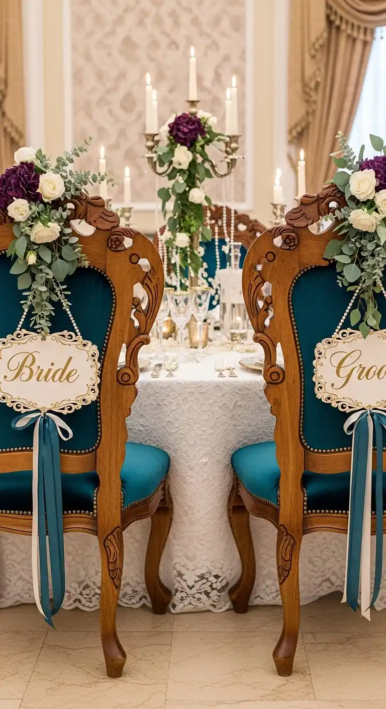 21 Vintage Wedding Ideas for a Classic Celebration 17 13. Victorian-Inspired Bride and Groom Chairs
