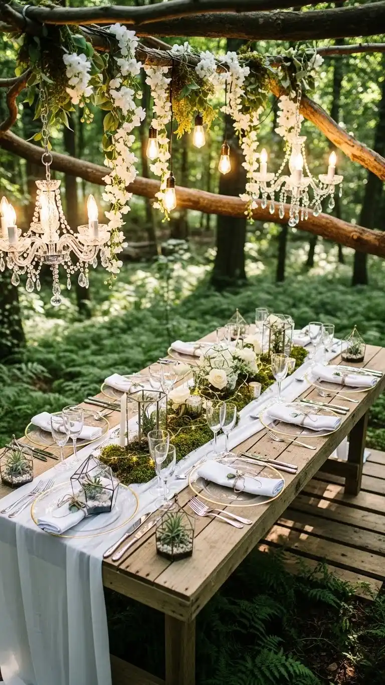 Dreamy Forest Wedding Theme to Steal the Show 18 14. Elevated Tree-Canopy Dining Experience