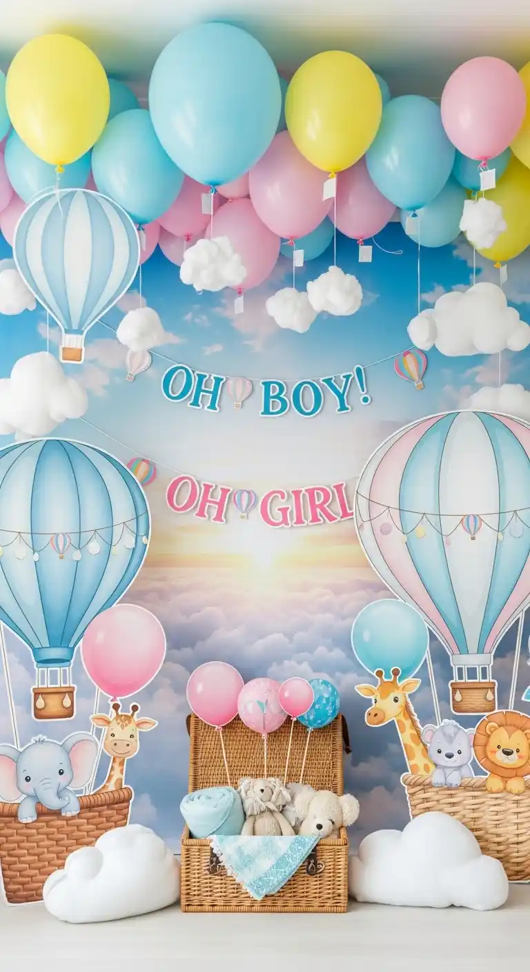 17 Hot Air Balloon Baby Shower Inspiration Ideas 18 14. Hot Air Balloon-Themed Photo Booth Fun