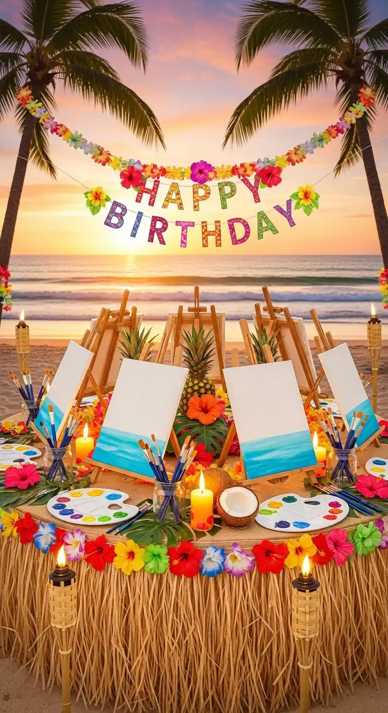 Hawaiian Birthday Party Ideas for Adults: 25 Fun Themes 18 14. Luau-Themed Paint
